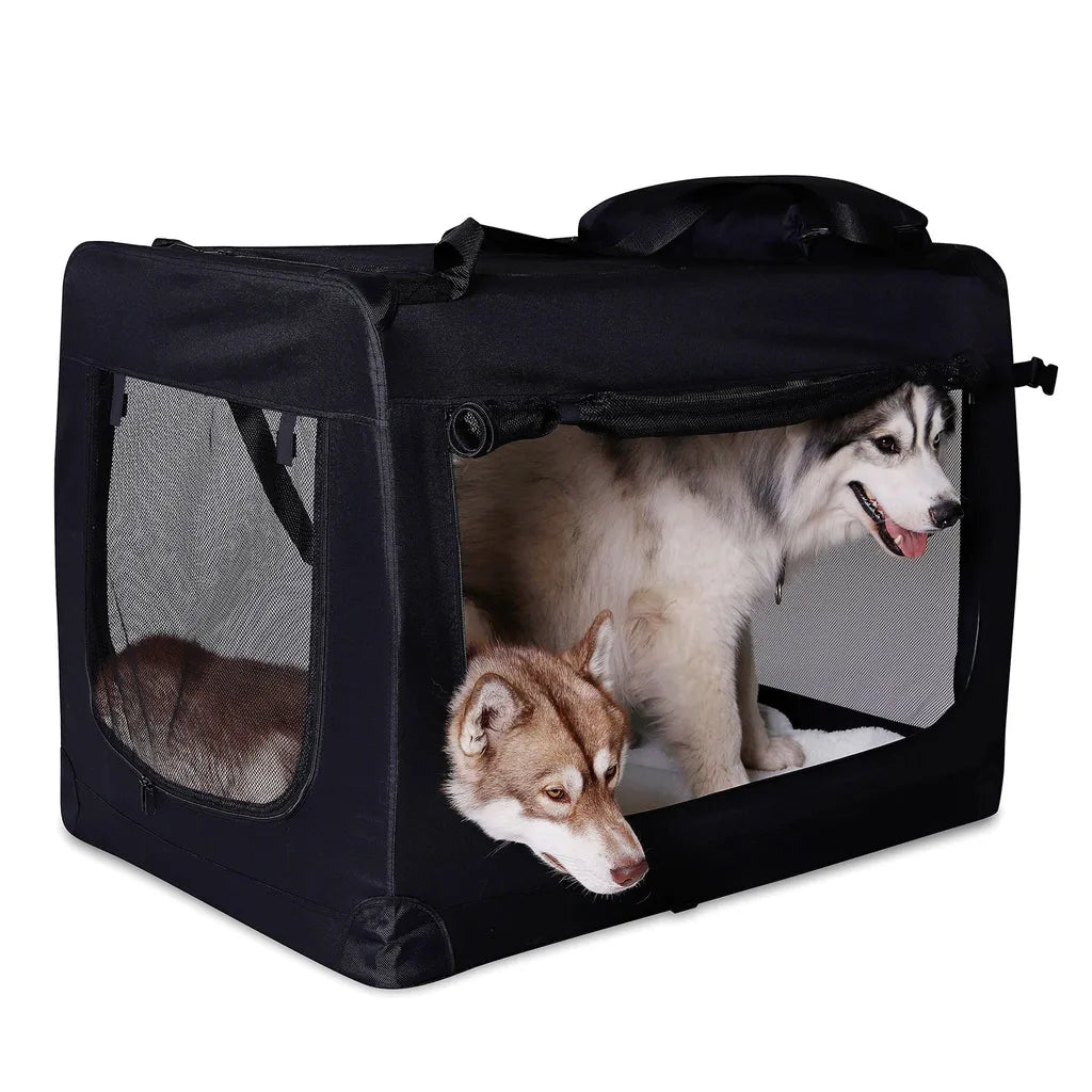  Hundetransportbox Hundetasche Hundebox Faltbare Kleintiertasche (XXL) 90x61x65 Cm Schwarz