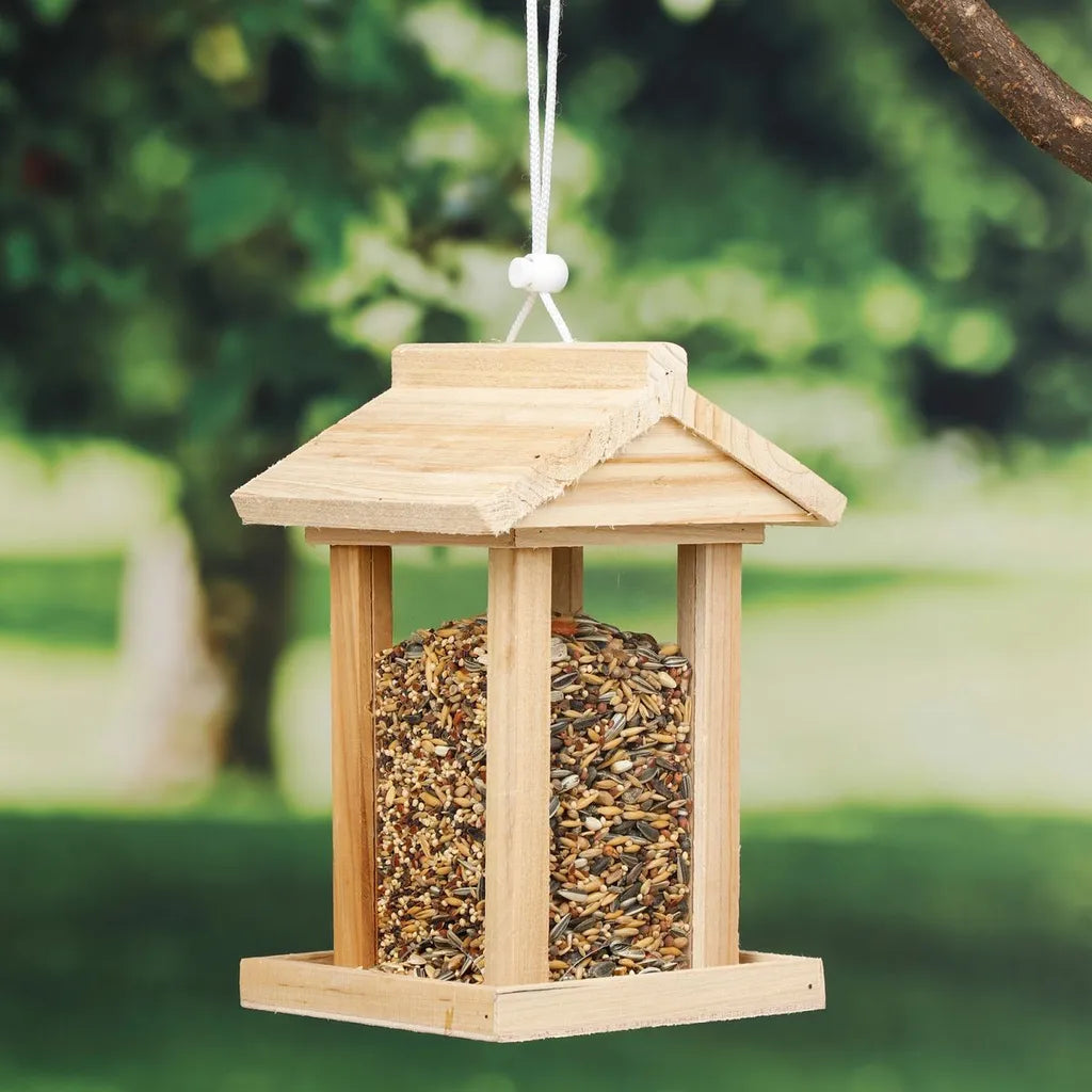  Vogelfutterhaus Vogelfutterstation Futterspender Futterhaus Spender Aus Holz