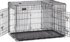  FEANDREA Hundebox Mit 2 Türen 122 X 74,5 X 80,5 Cm Hundekäfig Zusammenklappbar Schwarz PPD48BK