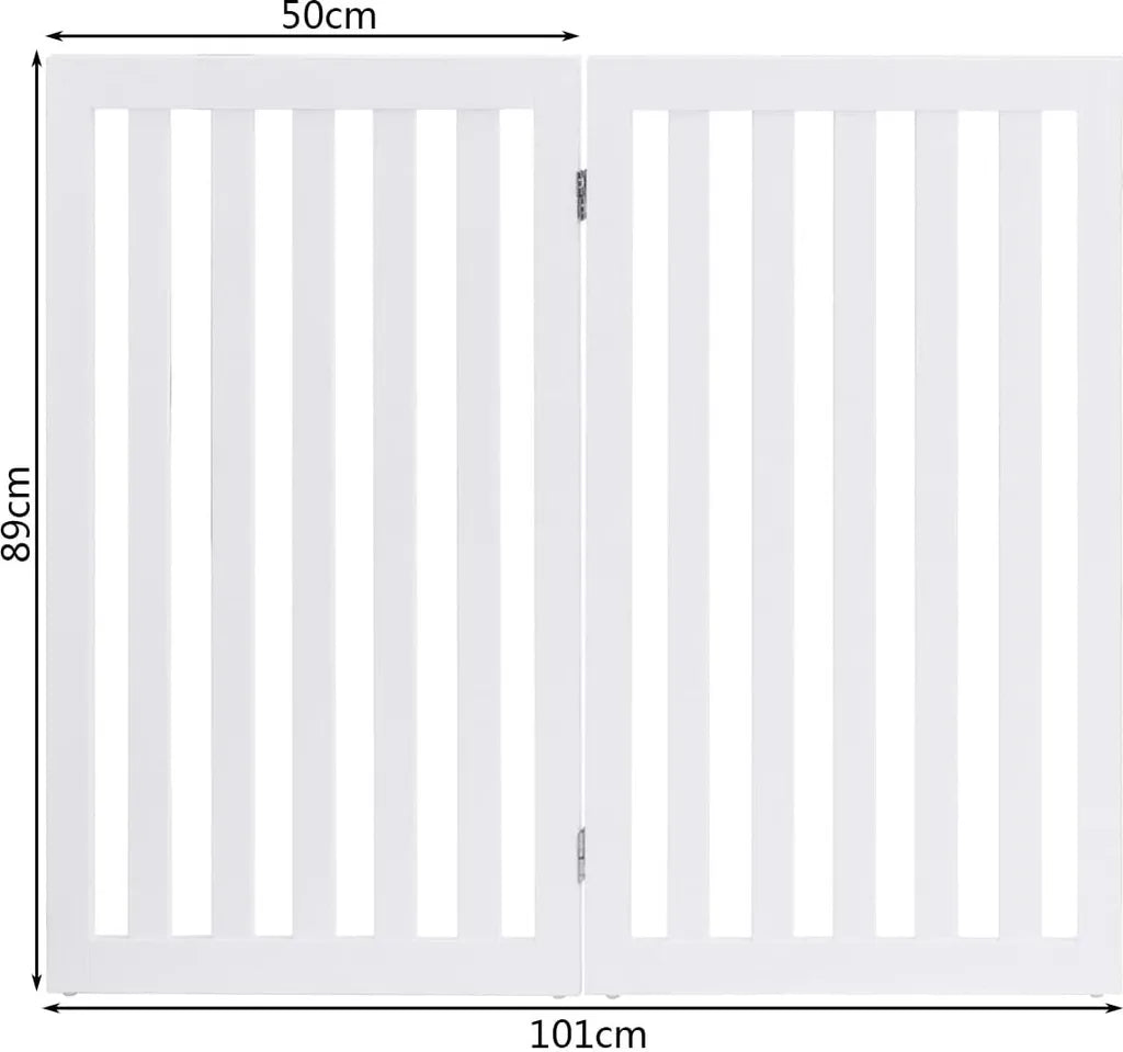 COSTWAY Absperrgitter Hunde 89cm Hoch, Schutzgitter Holz Klappbar, Treppengitter Hundeabsperrgitter Flexibel Türschutzgitter (Weiß-Verlängerung)
