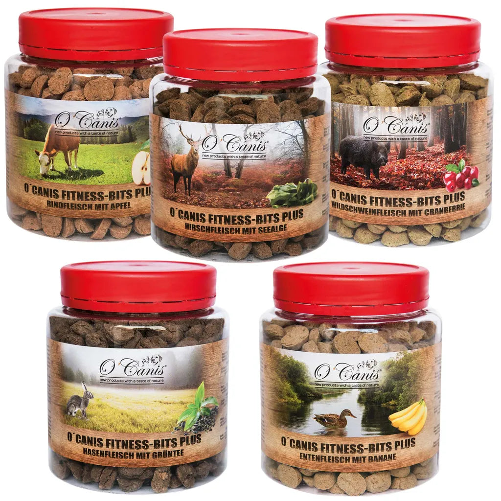  5x 300g Fitness-Bites PLUS 5 Sorten - Getreidefrei - Ohne Zucker- Hoher Fleischanteil