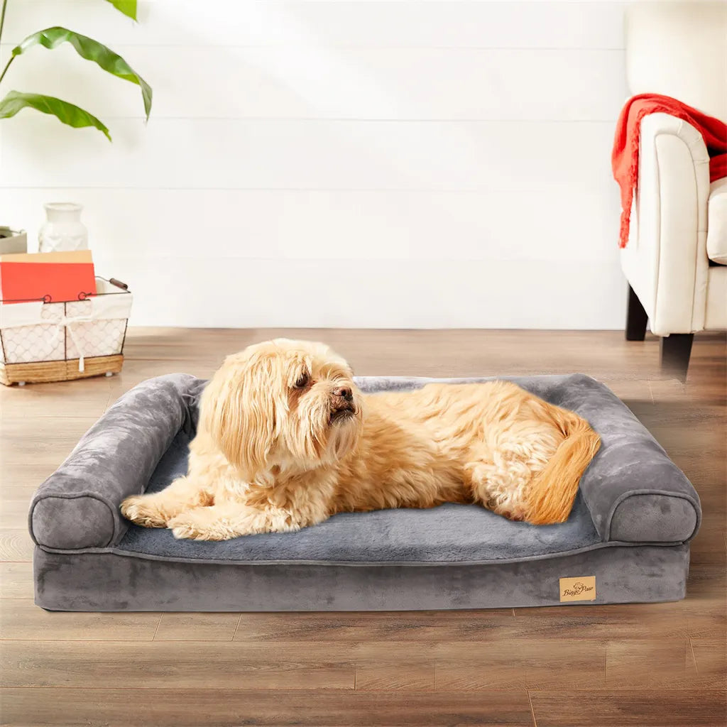  WISFOR Orthopädisches Hundebett Tierbett Memory Foam Hundesofa Hundekorb Gelenkschonend Weich 63x50cm XXL: 135x100x24cm