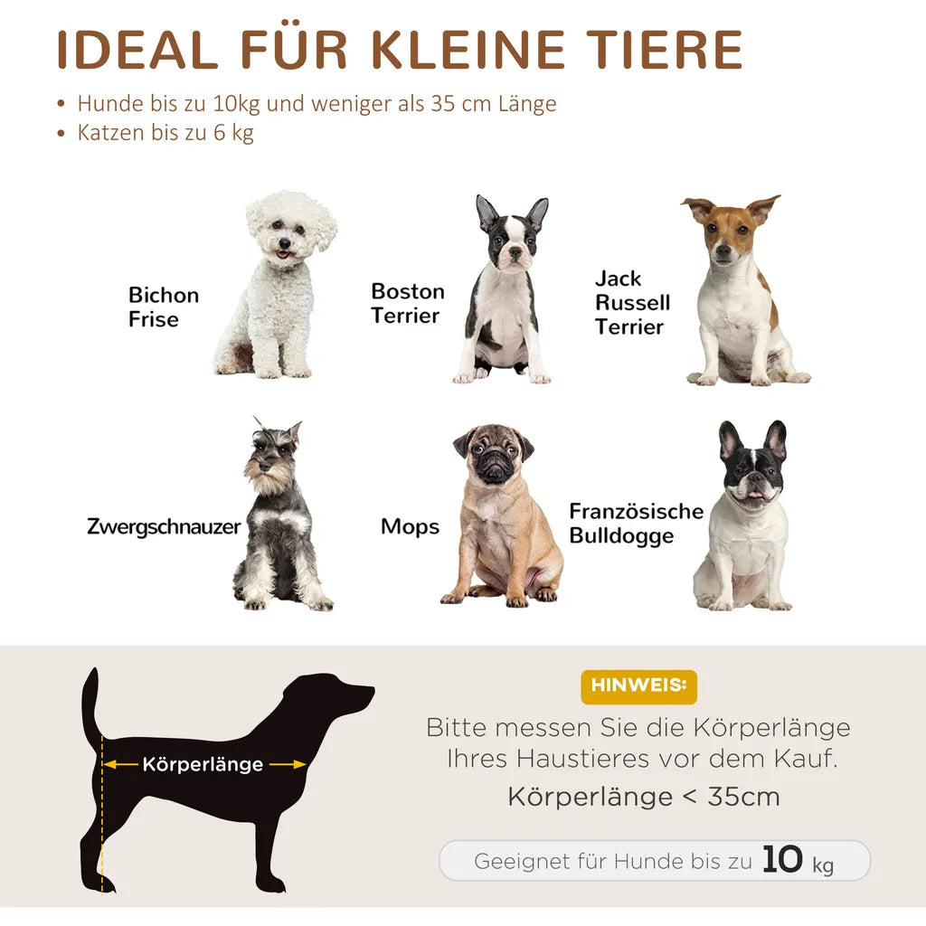  PawHut Haustiersofa Hundebett Rattan Mit Kissen Vier Füßen Haustierbett Katzenbett Hundekorb Hundesofa Für Kleine Hunde Hellgrau+Weiß 70,5 X 40 X 37,5 Cm