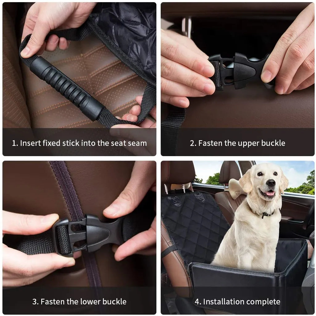  Hundesitz Auto Hunde Autositz Rückbank & Vordersitz Transportbox Wasserdicht, Für Kleine Mittlere Hunde (Dunkle)