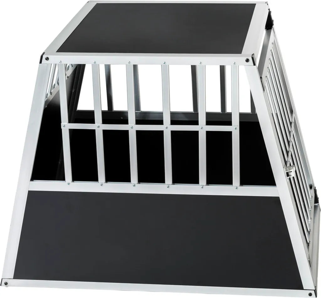  Tectake Hundetransportbox Single Mit Schräger Rückwand - Schwarz