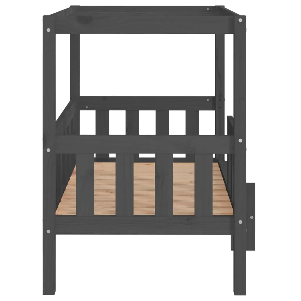  VidaXL Hundebett Grau 95,5x73,5x90 Cm Massivholz Kiefer