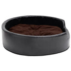  VidaXL Hundebett Schwarz-Braun 79x70x19 Cm Plüsch Und Kunstleder