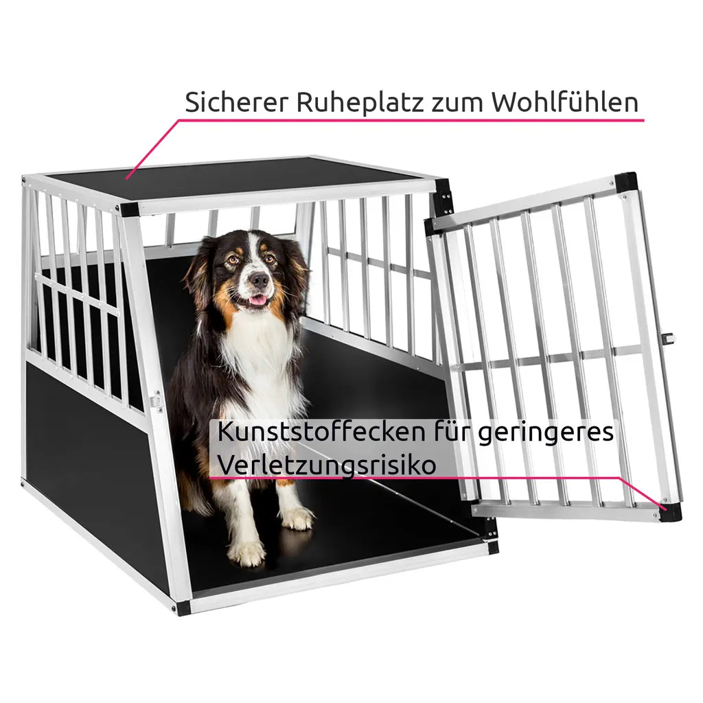  Tectake Hundetransportbox Single Mit Schräger Rückwand - Schwarz