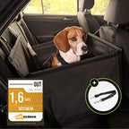  GÜTEWERK SEATER Hundesitz Für Auto Rücksitz Für Kleine Bis Mittlere Hunde Max 45 Cm Schulterhöhe - Stabiles & Wasserfestes Material Schwarz - Hunde-Autositz Für Rückbank Faltbar - Schutz Für Autositze