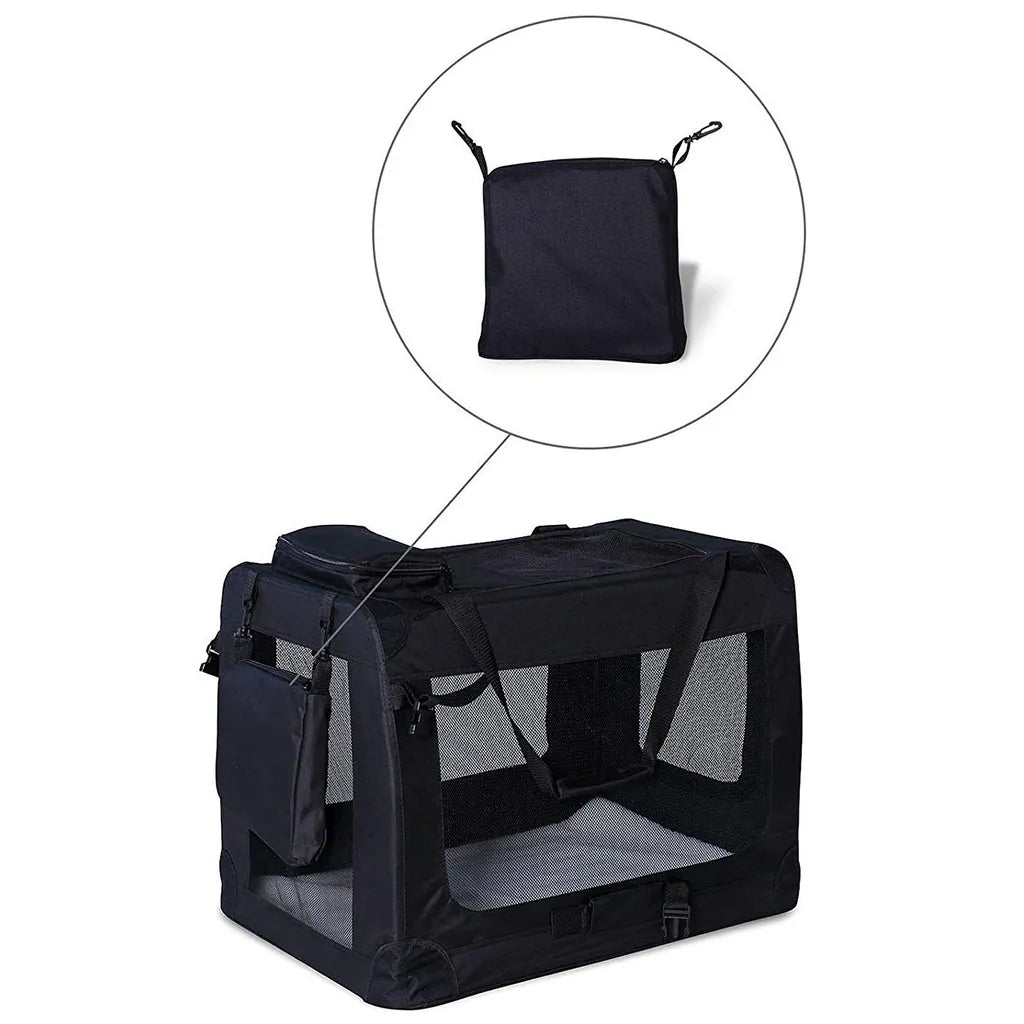  Hundetransportbox Hundetasche Hundebox Faltbare Kleintiertasche (XXL) 90x61x65 Cm Schwarz