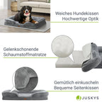  Juskys Hundebett Sheena XL Orthopädisch, Waschbar & Rutschfest – 105 X 82 X 17 Cm– Hundesofa Flauschig Große Hunde Grau – Haustierbett Hundesofa