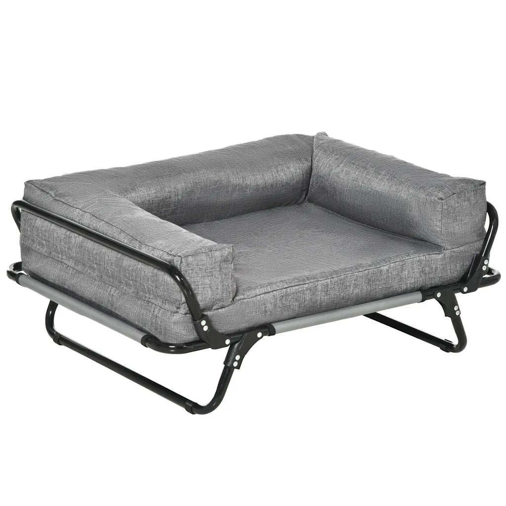  PawHut Hundesofa 2 In 1 Haustiersofa Und Hundeliege Katzensofa Erhöhtes Hundebett Schlafplatz Für Katzen Hunde Abnehmbar Oxfordstoff Grau 80 X 59 X 36 Cm