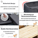  PawHut Hundesofa Mit Rückenlehne Haustiersofa Mit Metallbeinen Hundebett Weichem Bezug Katzensofa Metall Grau+Silber 63,5 X 43 X 24,5 Cm