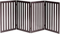  COSTWAY Absperrgitter Hunde 89cm Hoch, 4 Paneelen Schutzgitter Holz Klappbar, Treppengitter Hundeabsperrgitter Flexibel Türschutzgitter (Braun)