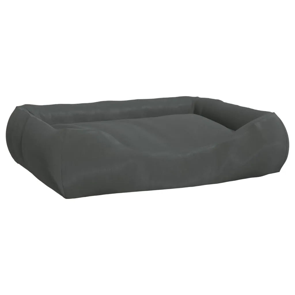  VidaXL Hundebett Mit Kissen Dunkelgrau 75x58x18 Cm Oxford-Gewebe
