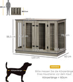  Pawhut Hundekäfig Schrank Haustierkäfig Mit Herausnehmbarem Trennwand Tierkäfig Hundehütte Mit Tischoberfläche Hundebox Innen Spanplatte Dunkelwalnuss+Eiche 120 X 60 X 88,5 Cm