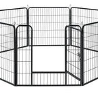  Juskys Welpenauslauf Plus 160 X 160 X 80 Cm – Welpenlaufstall 8-teilig Aus Metall – Freigehege Mit Tür – Welpengitter Für Hunde, Hasen & Kleintiere