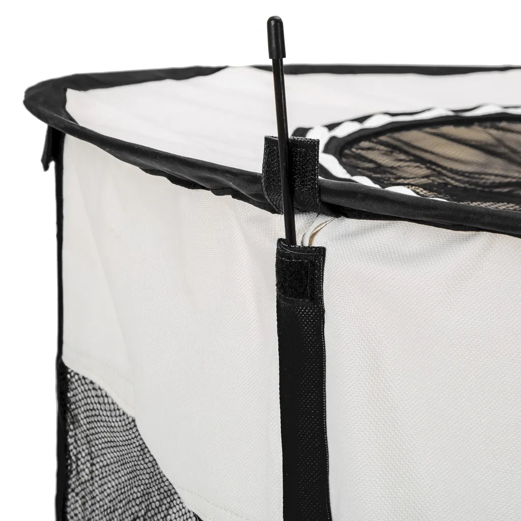  Tectake Welpenlaufstall Carola Aus Polyester Mit Tragetasche - Schwarz