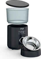  P&K 4L Automatischer Futterautomat Touch Futterspender Für Katzen Und Hunde, 1-5 Mahlzeiten Pro Tag, Netzteil / Batterie, Schwarz