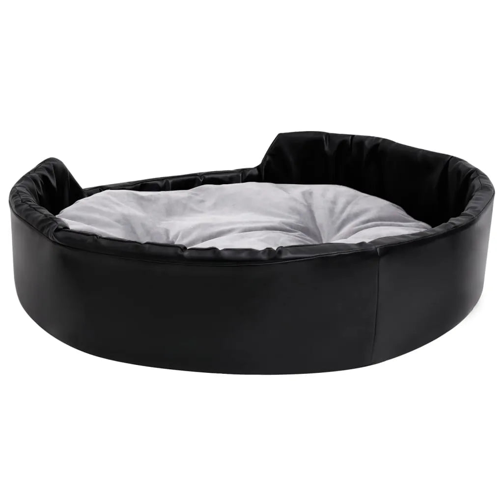  VidaXL Hundebett Schwarz-Grau 90x79x20 Cm Plüsch Und Kunstleder