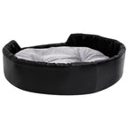  VidaXL Hundebett Schwarz-Grau 90x79x20 Cm Plüsch Und Kunstleder
