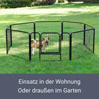  Juskys Welpenauslauf 160 X 160 X 60 Cm – Welpenlaufstall 8-teilig Aus Metall – Freigehege Mit Tür – Welpengitter Für Hunde, Hasen & Kleintiere