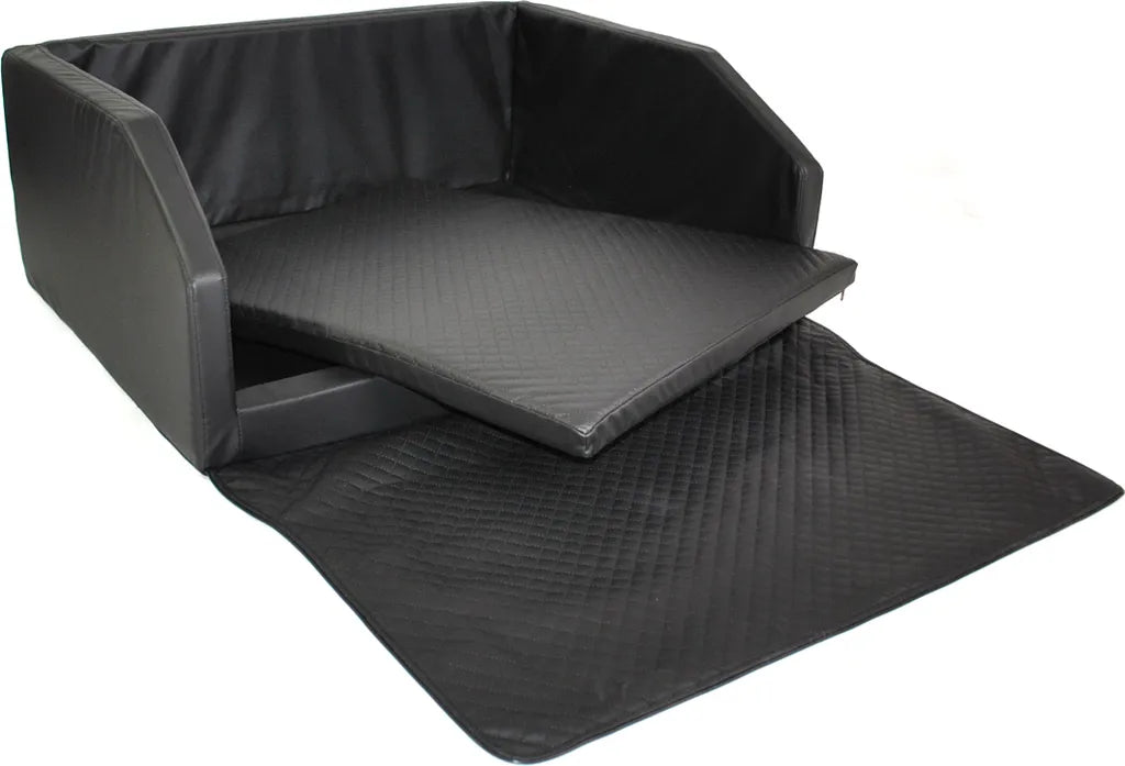  Hundebett Kofferraum Bett Schwarz L (100x80x38cm) Travel Autohundebett Schutzdecke Kunst Leder Autositz