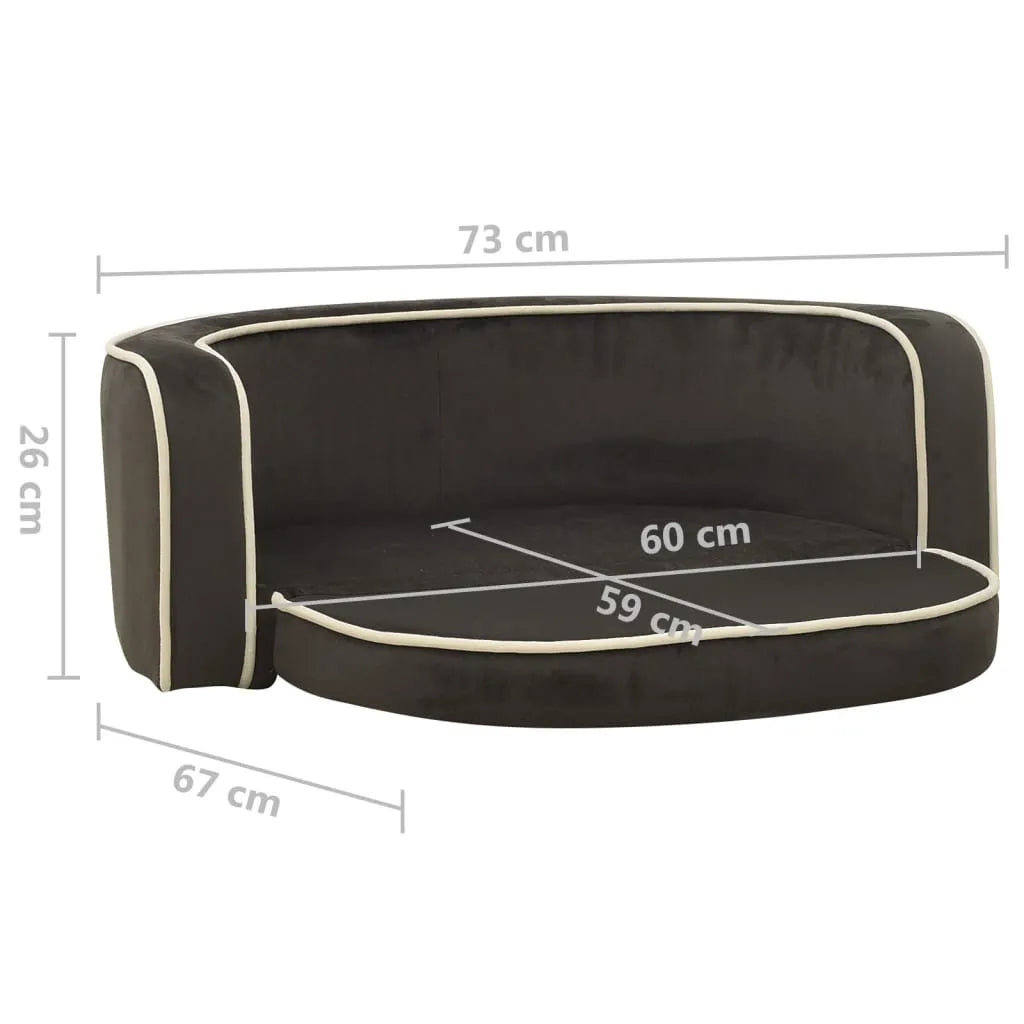  VidaXL Hundesofa Klappbar Dunkelgrau 73x67x26 Cm Plüsch Kissen