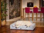  Orthopädisches Hundebett GLAMOUR Bett Sofa Ökoleinen Kissen XL HELLGRAU INARII HobbyDog