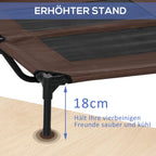  PawHut Hundebett Hundeliege Outdoor Katzenbett Haustierbett Schlafplatz Stahl 600D Oxford-Gewebe Braun 92 X 76 X 18 Cm