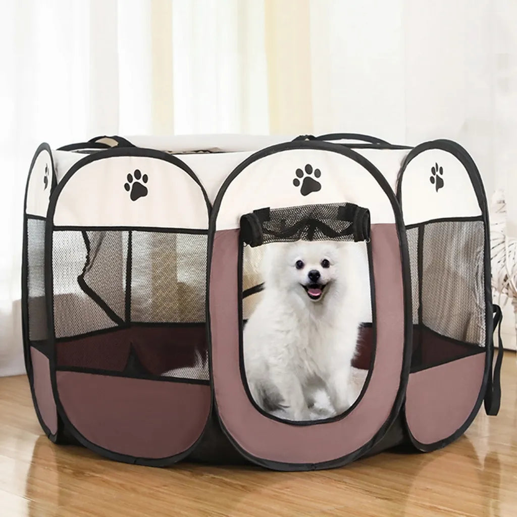  Faltbarer Hunde Katzen Laufstall Durable Kennel Kitten Playground Playpen Haustier Welpen-Laufstall, 74x74x43cm