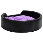  VidaXL Hundebett Schwarz-Violett 99x89x21 Cm Plüsch Und Kunstleder