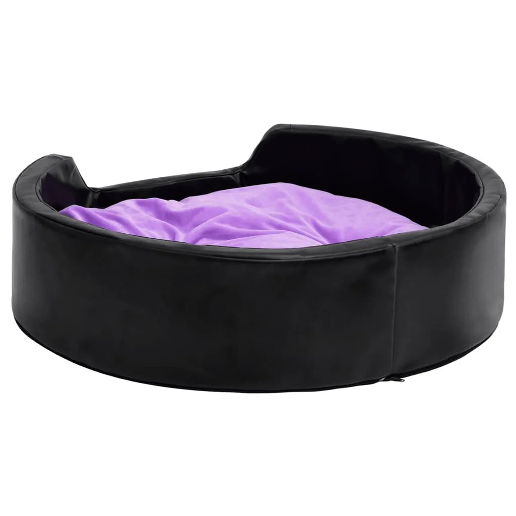  VidaXL Hundebett Schwarz-Violett 99x89x21 Cm Plüsch Und Kunstleder