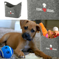  Aufbewahrungskorb "Hundekopf" Hundespielzeug Aufdruck 34x32x22cm Hellgrau Hund Ordnungskorb Filzbox