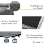  Juskys Hundebett Sheena XL Orthopädisch, Waschbar & Rutschfest – 105 X 82 X 17 Cm– Hundesofa Flauschig Große Hunde Grau – Haustierbett Hundesofa