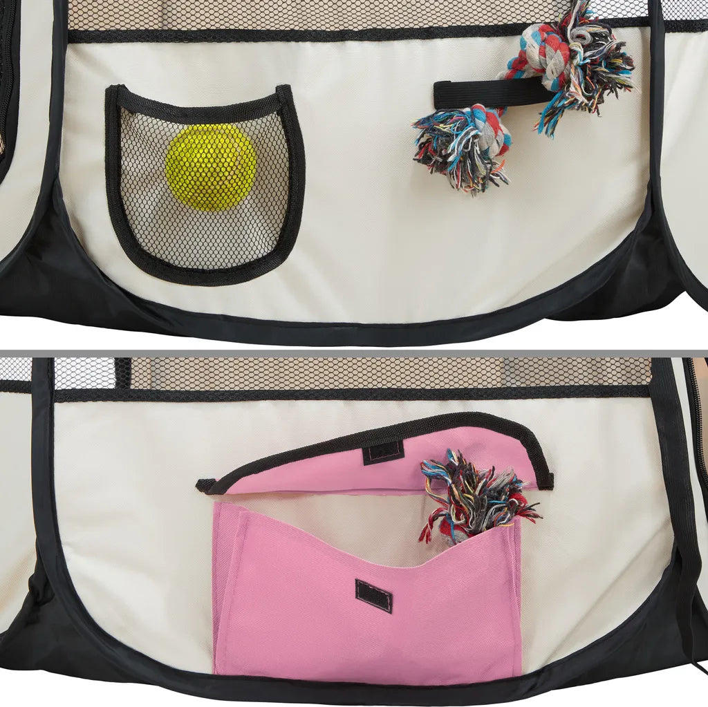  Tectake Tierlaufstall Aus Polyester Inkl. Tragetasche - Rosa