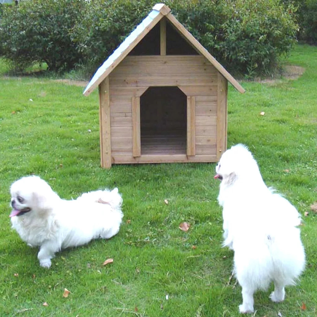 Mucola 95CM Hundehütte Wetterfest Hundekäfig Holz Hundehaus Haustierhütte Hundehöhle