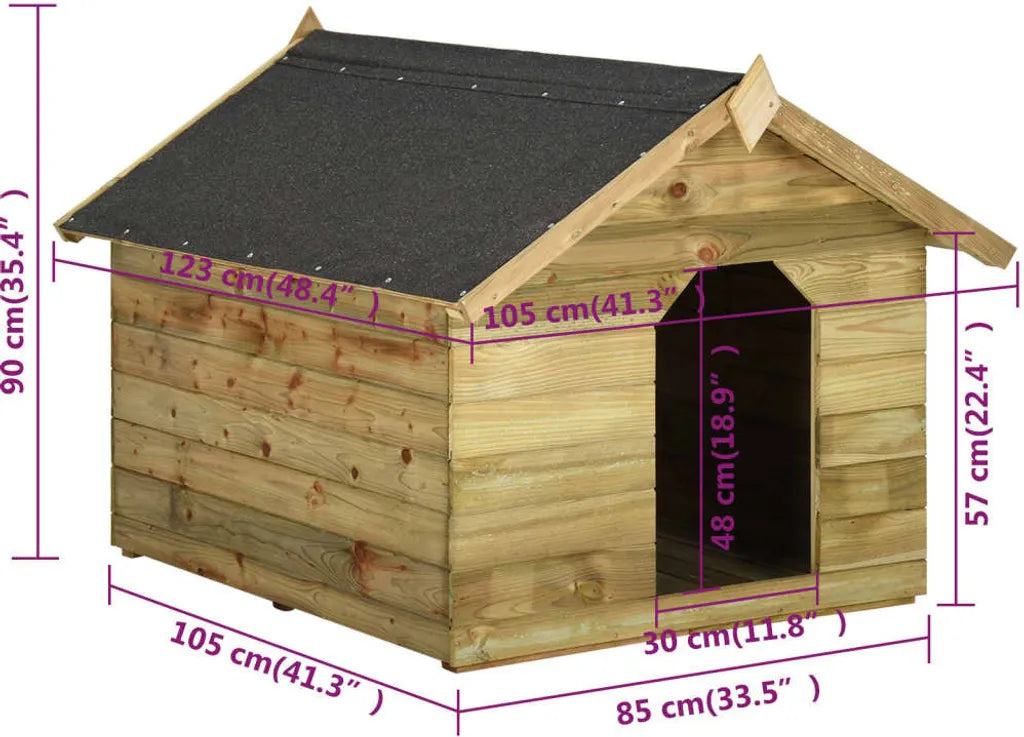  VidaXL Hundehütte Mit öffnendem Dach Imprägniertes Kiefernholz