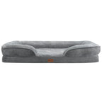  Juskys Hundebett Sheena XL Orthopädisch, Waschbar & Rutschfest – 105 X 82 X 17 Cm– Hundesofa Flauschig Große Hunde Grau – Haustierbett Hundesofa