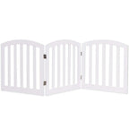  COSTWAY 3-teiliges Absperrgitter Hunde, Schutzgitter Holz, Klappbar, Treppengitter Hundeabsperrgitter Tuerschutzgitter, Weiss
