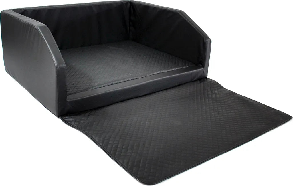  Hundebett Kofferraum Bett Schwarz L (100x80x38cm) Travel Autohundebett Schutzdecke Kunst Leder Autositz