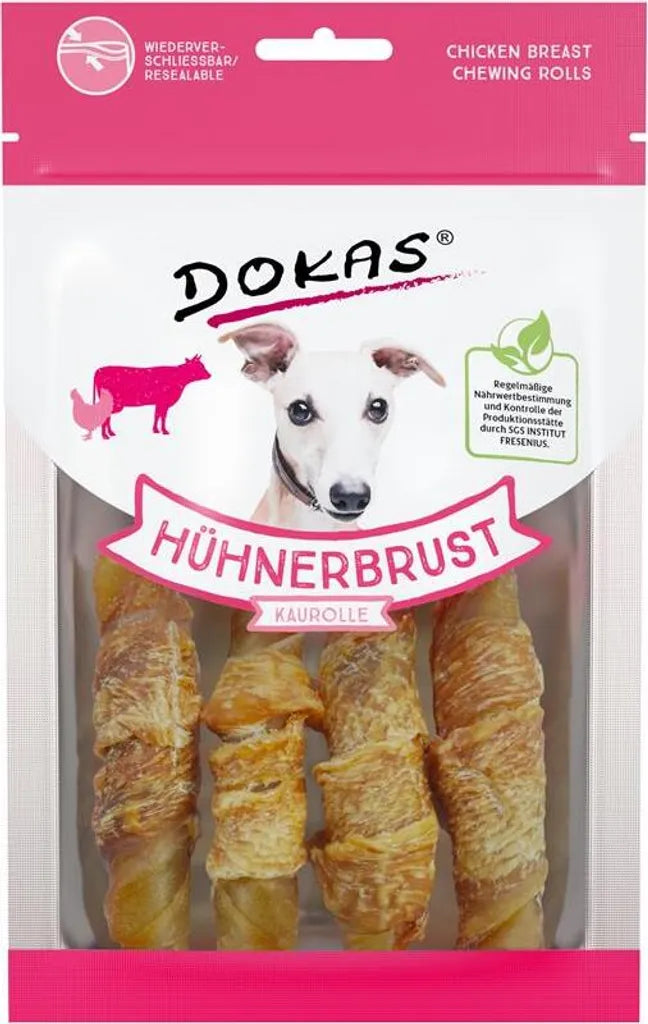  Dokas Hunde Snack Hühnerbrust Kaurolle 90 G