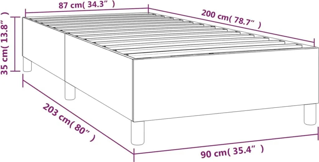  VidaXL Boxspringbett Hellgrau 90x200 Cm Stoff