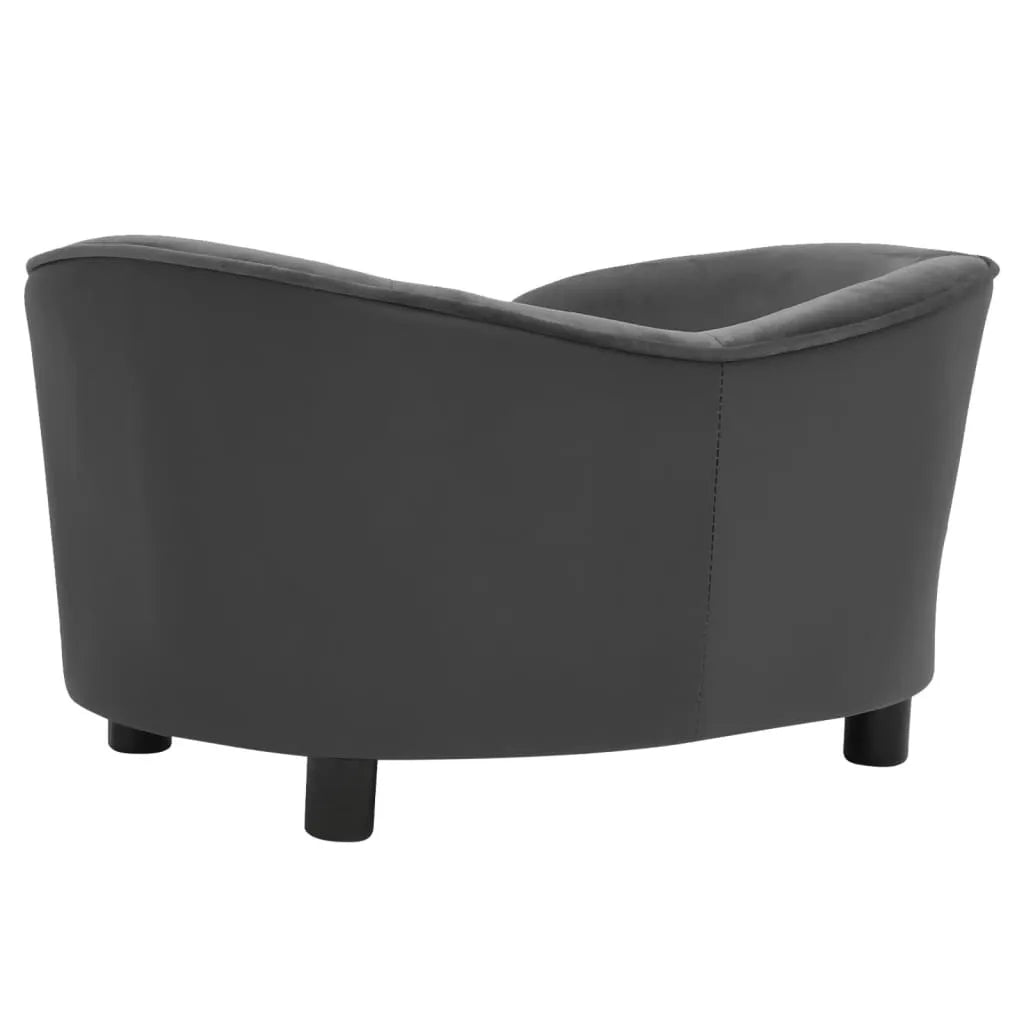  VidaXL Hundesofa Dunkelgrau 69x49x40 Cm Plüsch Und Kunstleder