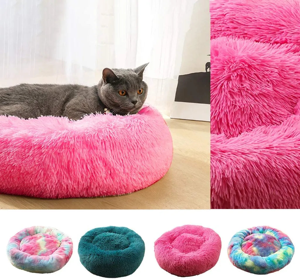  Hundebett Tierbtt Katzenbett Hundesofa Katzensofa Kissen Flauschig, Weich U. Waschbar Für Katzen Hunde 60CM-Cyan
