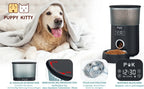  PUPPY KITTY 4L Touchscreen Automatischer Futterautomat Für Katze Und Hund, Timer Futterspender Mit 1-5 Mahlzeiten, Mit Benutzerdefinierter Abgabeton, Portionskontrolle, Edelstahlschale, Schwarz