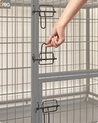 FEANDREA Hundekäfig, 107 X 70 X 74,9 Cm, Mit 2 Türen, Schwarz PPD001B01
