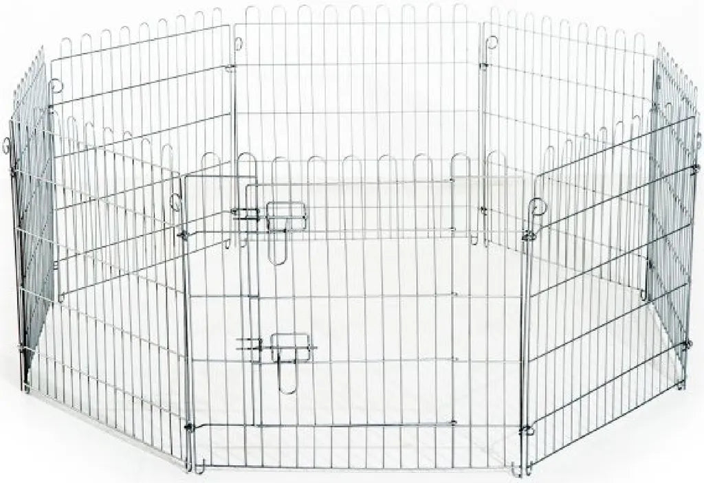  PawHut Freilaufgehege Welpenauslauf Welpenzaun Laufstall Welpengitter Für Tiere 8-teilig B63 X H60 Cm