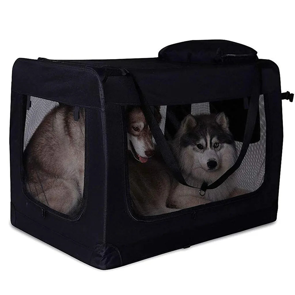  Hundetransportbox Hundetasche Hundebox Faltbare Kleintiertasche (XXL) 90x61x65 Cm Schwarz