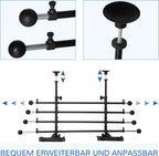  Pawhut Hundeschutzgitter Auto Hundegitter Trenngitter Für Hunde Autotrennwand Mit Rutschfesten PVC-Füße Auto Schutzgitter Kofferraumgitter Verstellbar Stahl ABS Schwarz 85-140 X 40-50 Cm